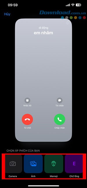 tao ap phich lien he contact poster iOS 17 3 1*435151