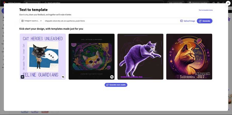 Chuyển text thành mẫu trong Adobe Express