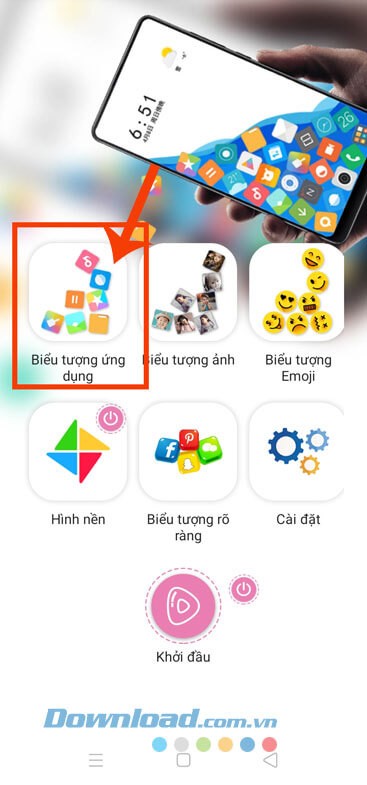 Nhấn vào biểu tượng ứng dụng