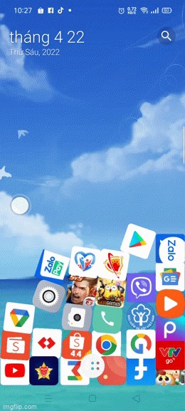 Hiệu ứng biểu tượng ứng dụng lăn như hòn bi