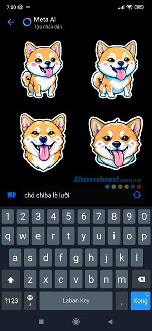 tao sticker Messenger bang Meta AI 5*523270