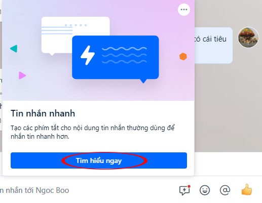 Tính năng mới Tin nhắn nhanh
