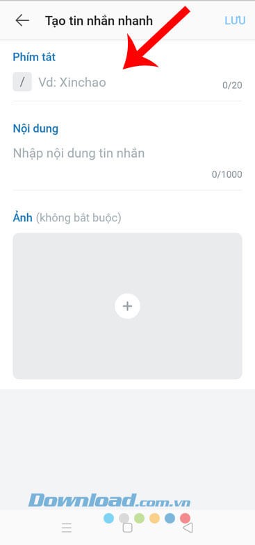 Tạo tin nhắn nhanh