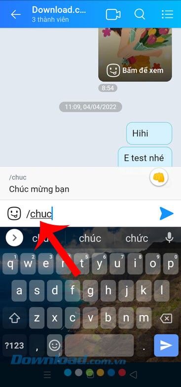 Nhập tin nhắn nhanh