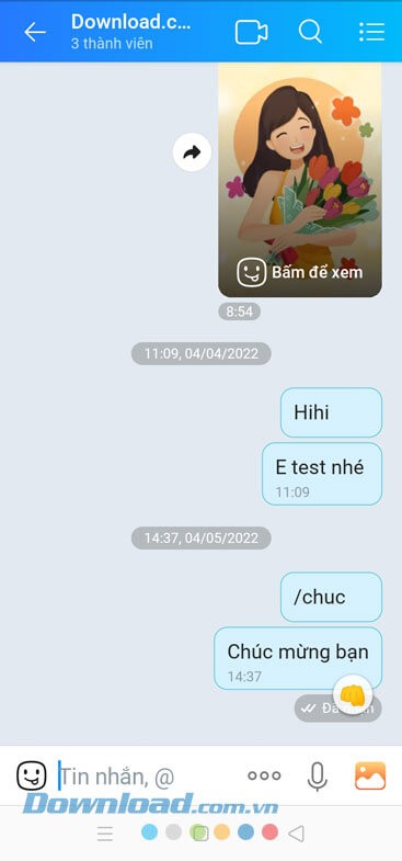 Đã gửi nội dung tin nhắn tự động