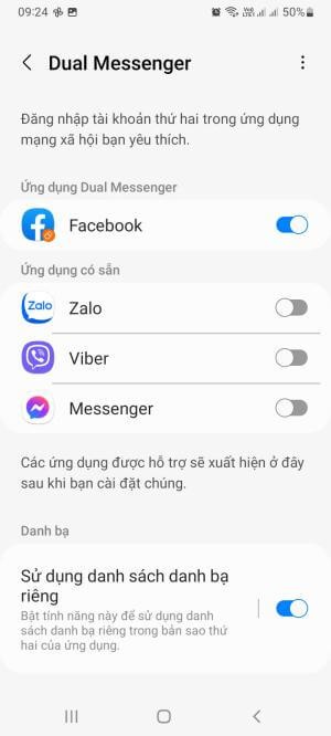 Để bật không gian thứ 2 của Facebook, bạn chỉ cần vuốt và trượt nút sang bên phải