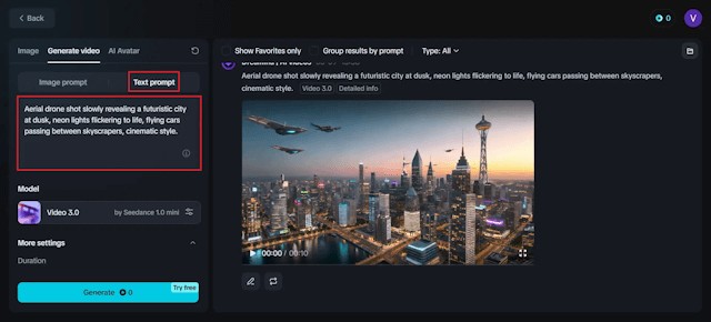 Viết prompt (mô tả video)