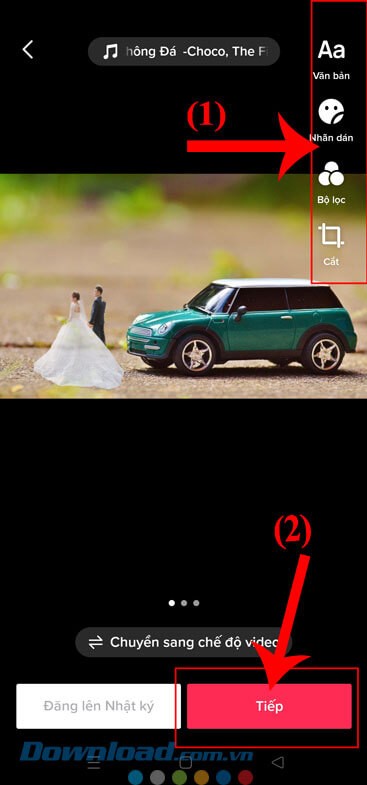 Ấn vào nút Tiếp