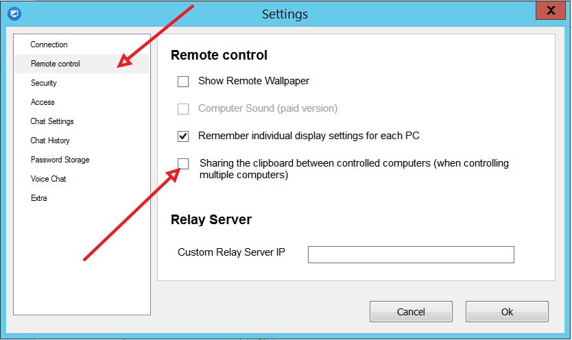 Tính năng chia sẻ clipboard của UltraViewer