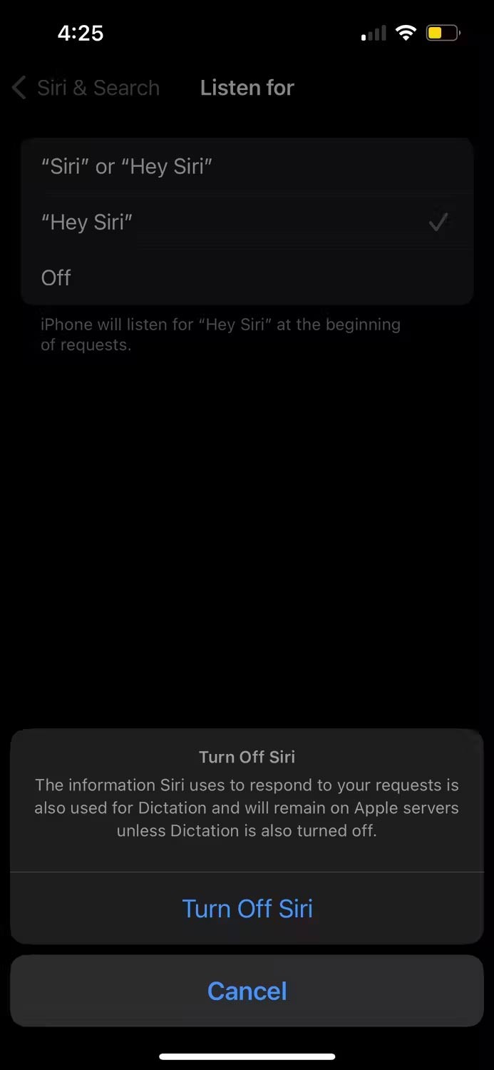 Tắt Siri trên iPhone