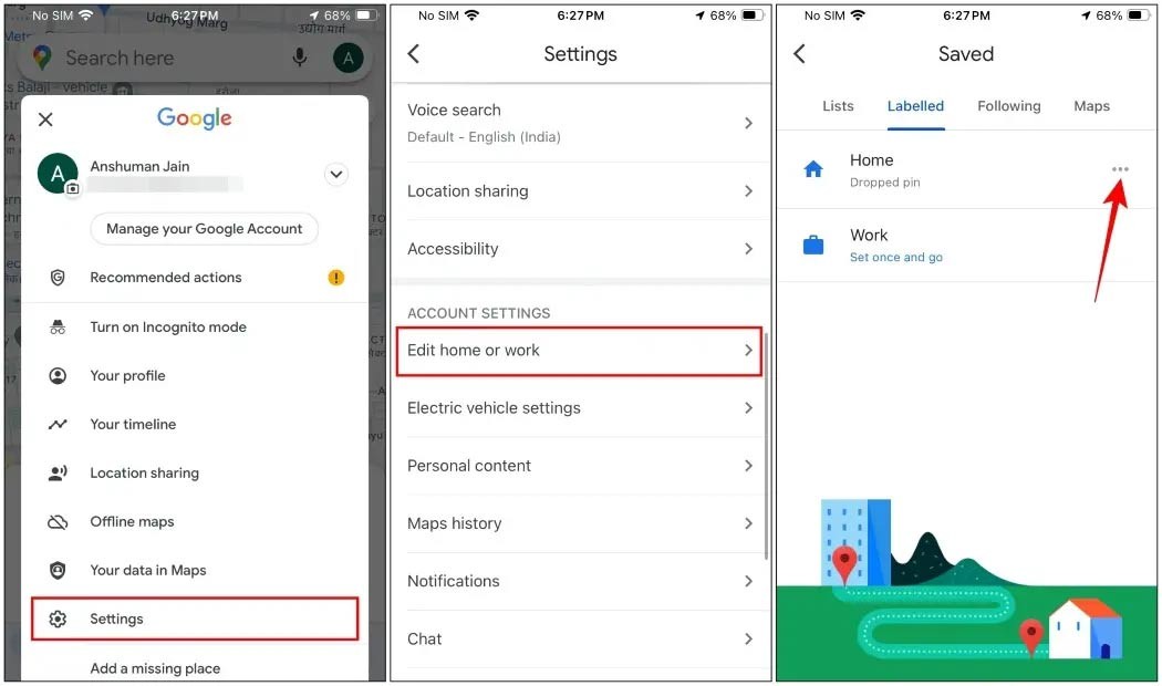 Đổi địa chỉ nhà trên iPhone