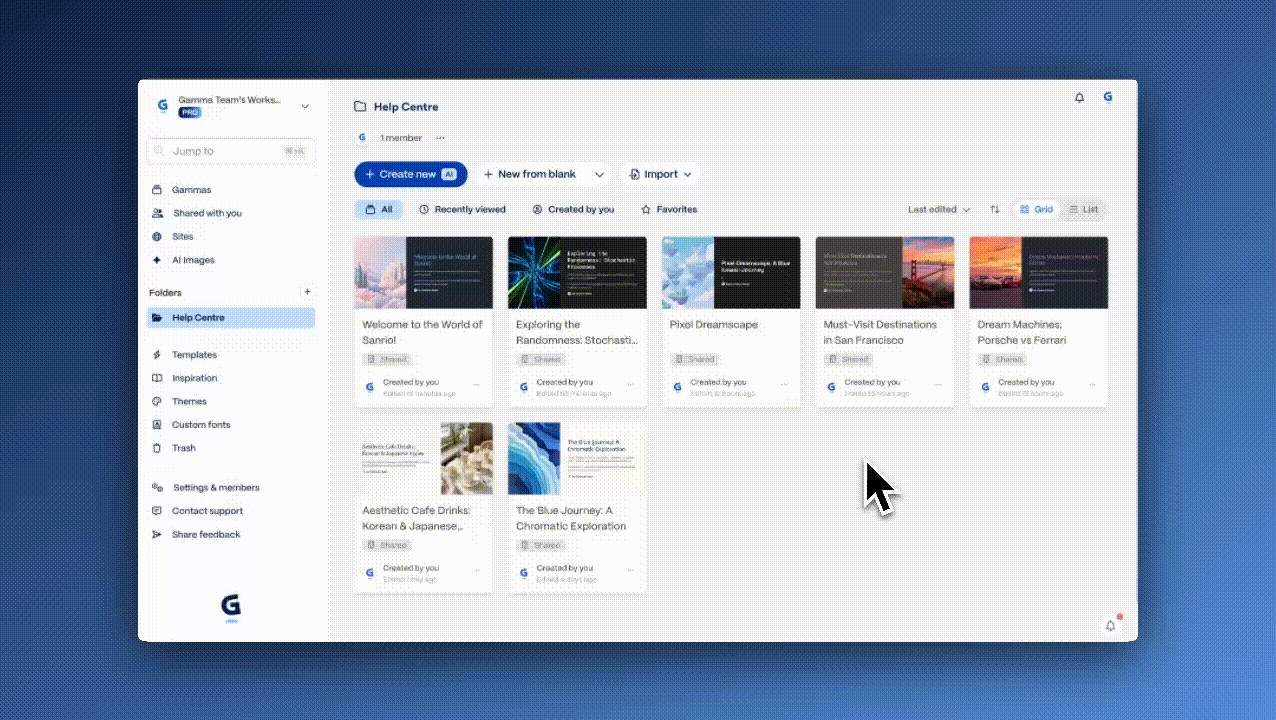 Cách thay đổi ngôn ngữ giao diện Gamma AI