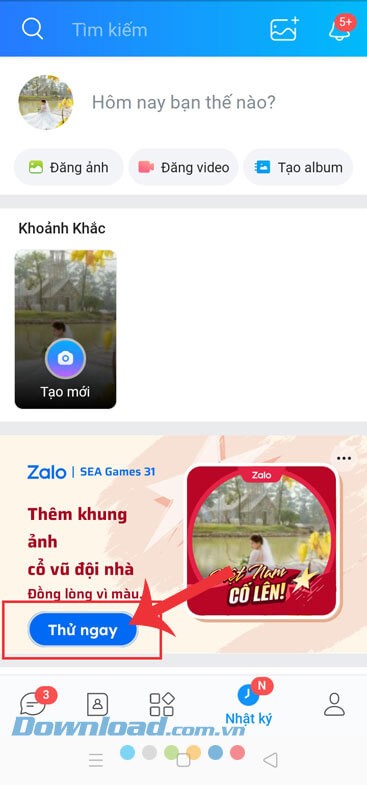 Chạm vào nút Thử ngay