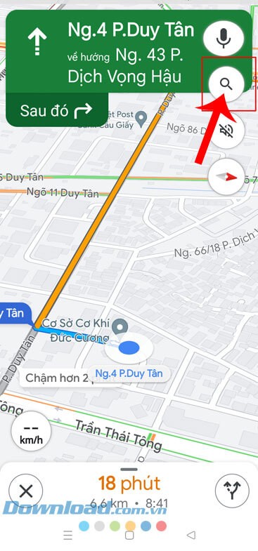 Ấn vào biểu tượng kính lúp