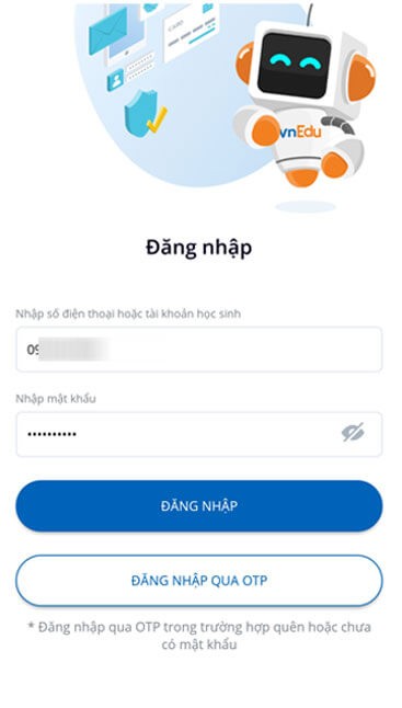 Đăng nhập tài khoản vnEdu học sinh
