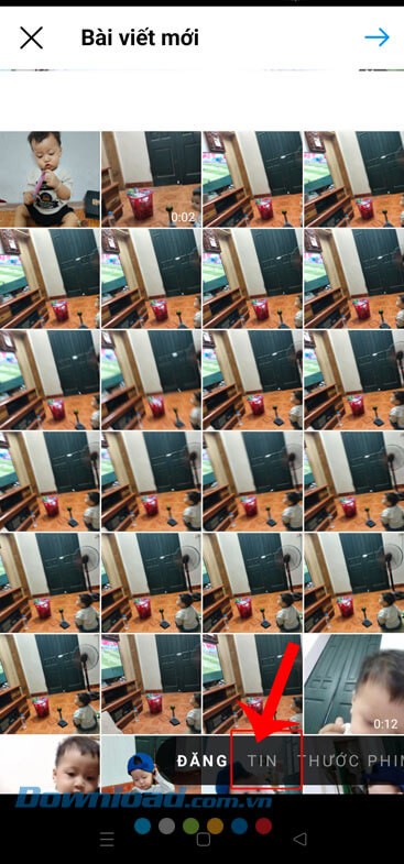 Chạm vào mục Tin