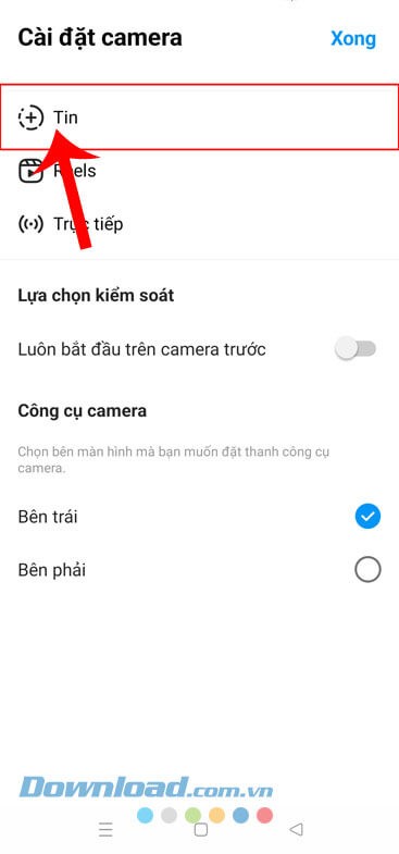 Ấn vào mục Tin