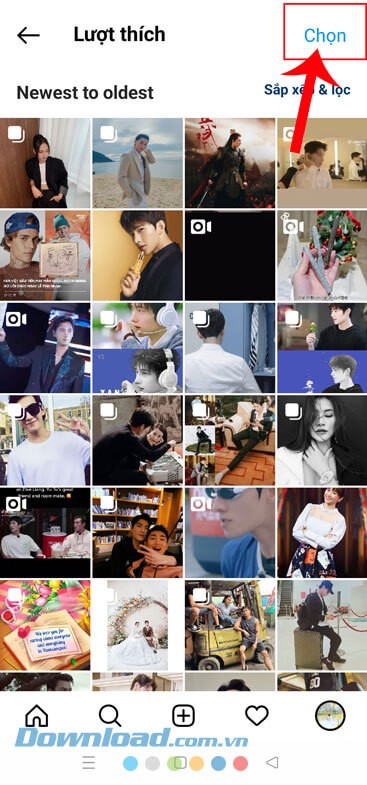 Nhấn vào nút Chọn