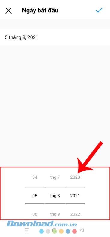 Chọn khoảng thời gian