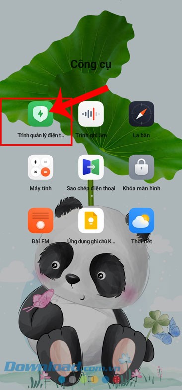Mở ứng dụng Trình quản lý điện thoại