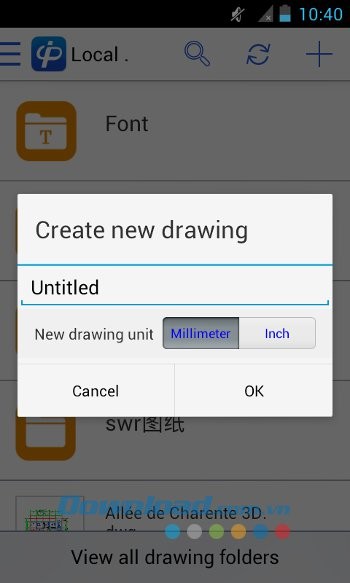 Tạo bản vẽ mới