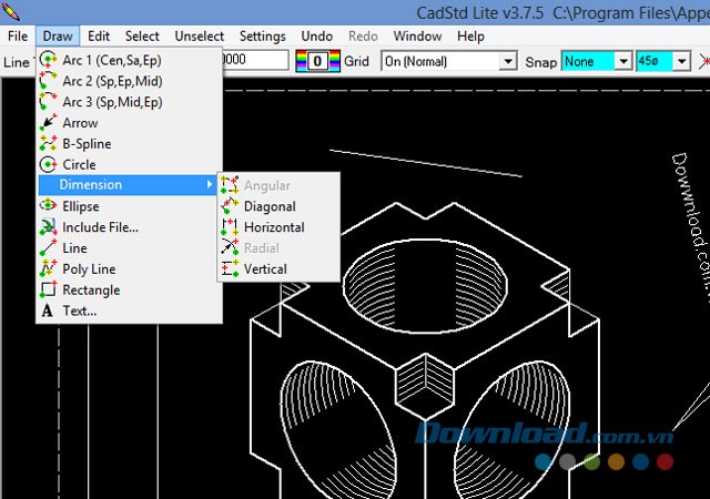 Các lựa chọn trong Draw Options