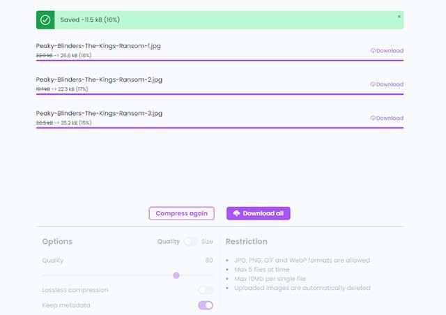 Bạn có thể tự tùy chỉnh các cài đặt đơn giản để nén ảnh theo nhu cầu