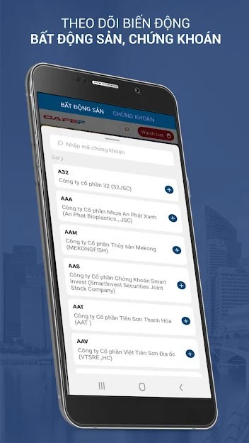 Ứng dụng CafeF cho Android