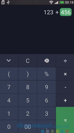 Giao diện chính Calc