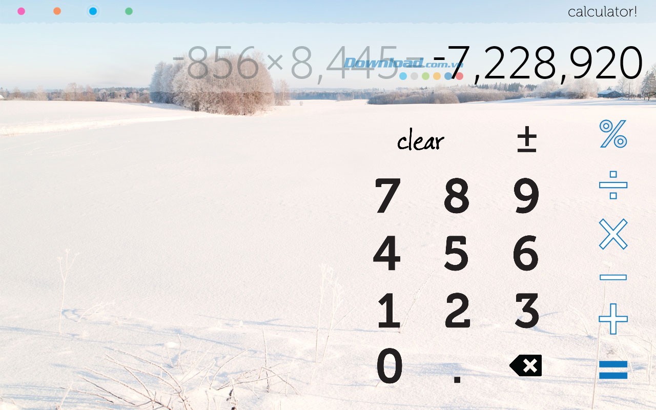 Calculator Free cũng hỗ trợ biểu hiện số âm