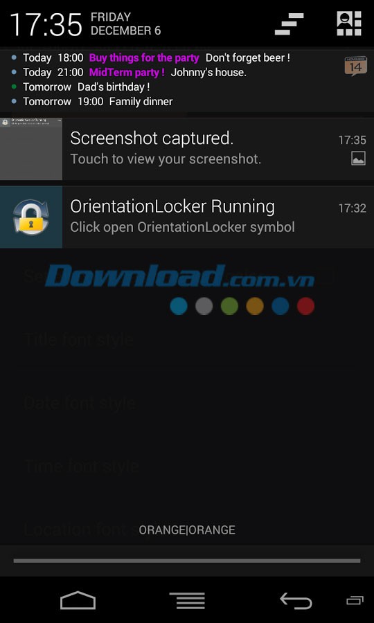 Calendar Status for Android