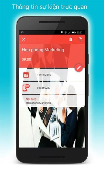 Thông tin sự kiện trực quan