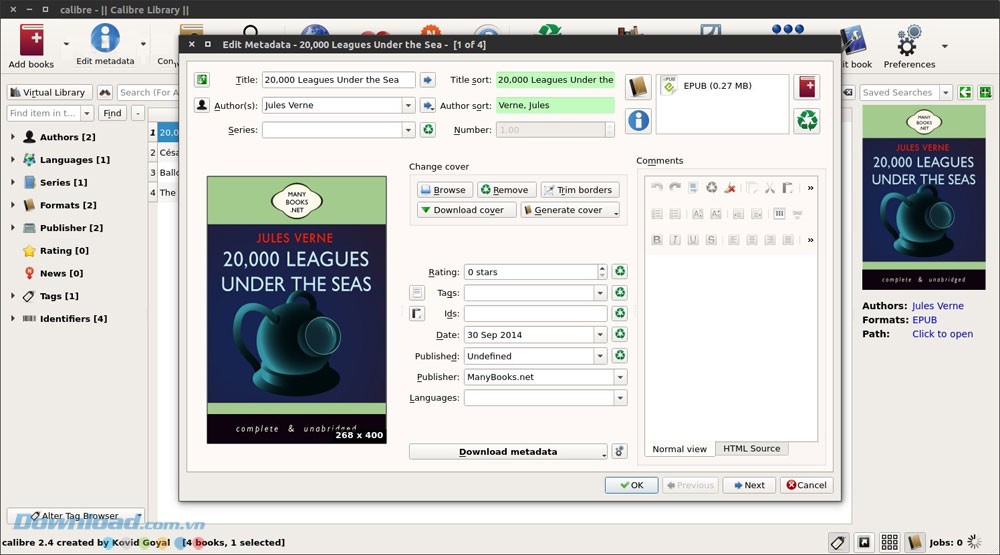 Chỉnh sửa thông tin metadata