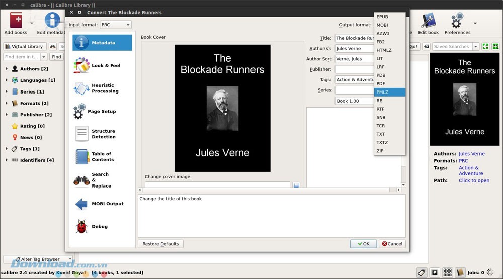 Chuyển đổi định dạng sách