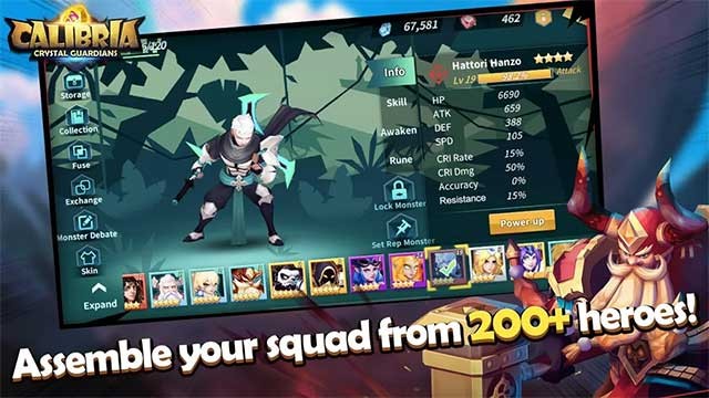 Thu thập đội quân của riêng bạn từ hơn 200 anh hùng trong Calibria: Crystal Guardians