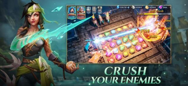 Tham gia các trận đấu match-3 và đập tan kẻ thù trong game Call of Antia