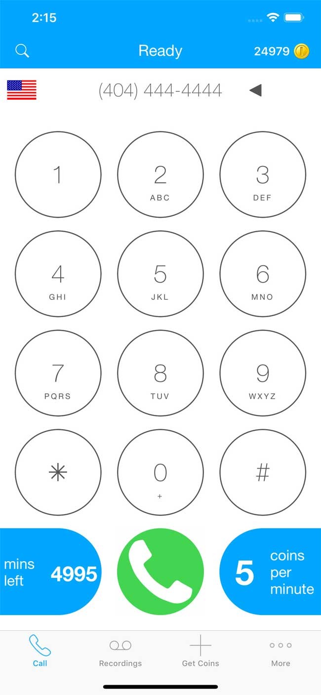 Giao diện Call Recorder cho iOS
