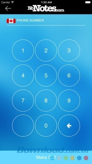 Call Recording by NoNotes cho iOS nhập số điện thoại