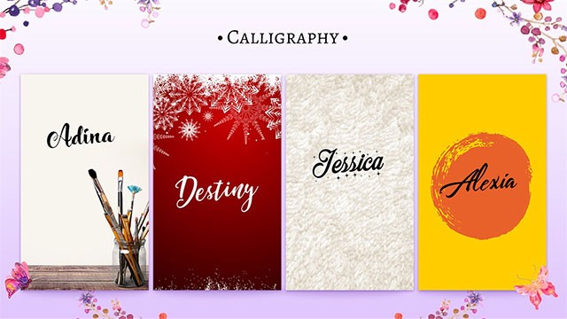 Chèn chữ thư pháp vào ảnh, hình nền, eCard với Calligraphy Name