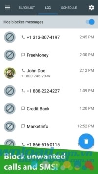 Ứng dụng chặn cuộc gọi Calls Blacklist Pro cho Android