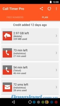 Giao diện Call Timer Pro cho Android
