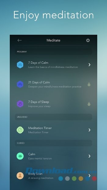 Luyện tập thiền đơn giản với Calm