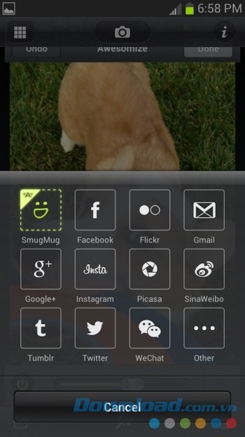 Chia sẻ ảnh dễ dàng chỉ bằng một chạm