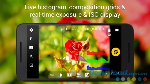 Camera FV-5 cho Android chứa nhiều tính năng chỉnh ảnh chuyên nghiệp