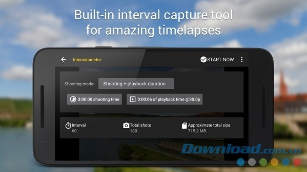 Camera FV-5 cho Android tích công cụ chụp timelapse tuyệt vời