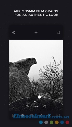 Hiệu ứng đen trắng của Camera Noir cho iOS