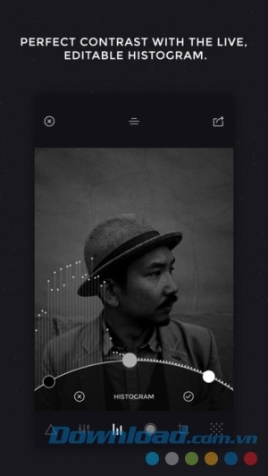 Camera Noir cho iOS chỉnh độ tương phản