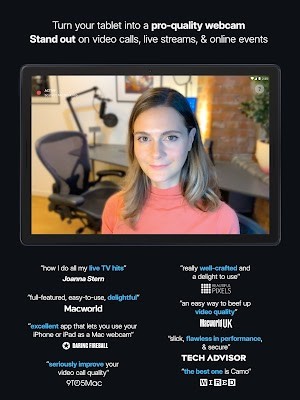 Camo Camera cũng có thể biến máy tính bảng thành webcam