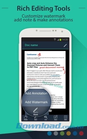 CamScanner License cho Android có tính năng chỉnh sửa phong phú