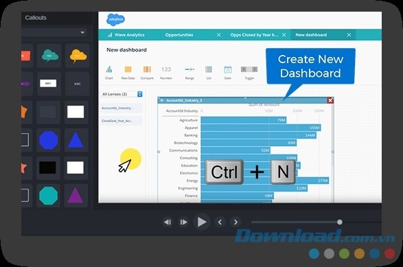 Bảng điều khiển Camtasia